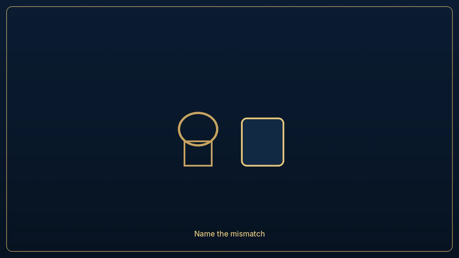 Editorial diagram of two cups used as a mismatch the model must not invent past.