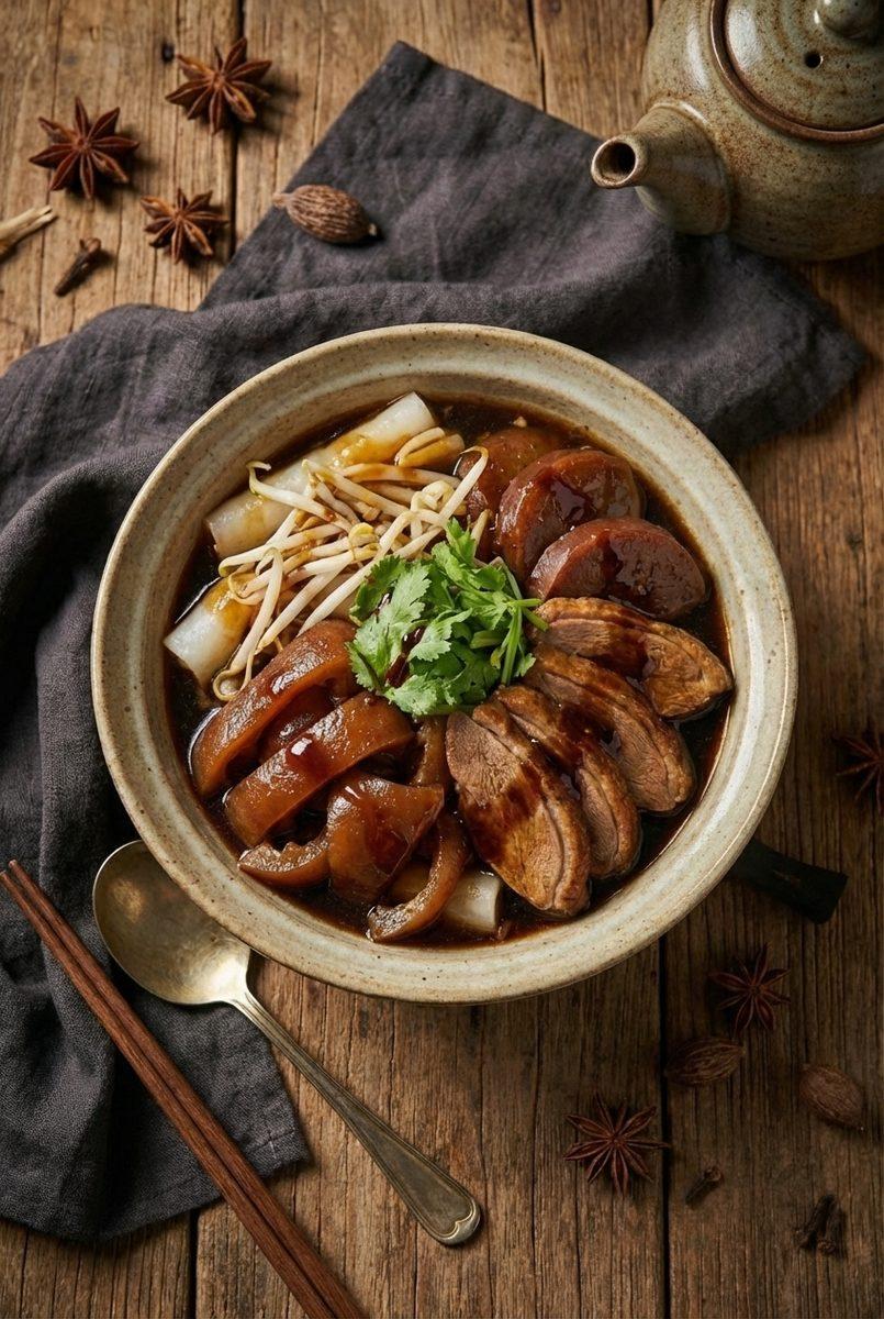 AI food photography example — braised duck editorial by AI Studio