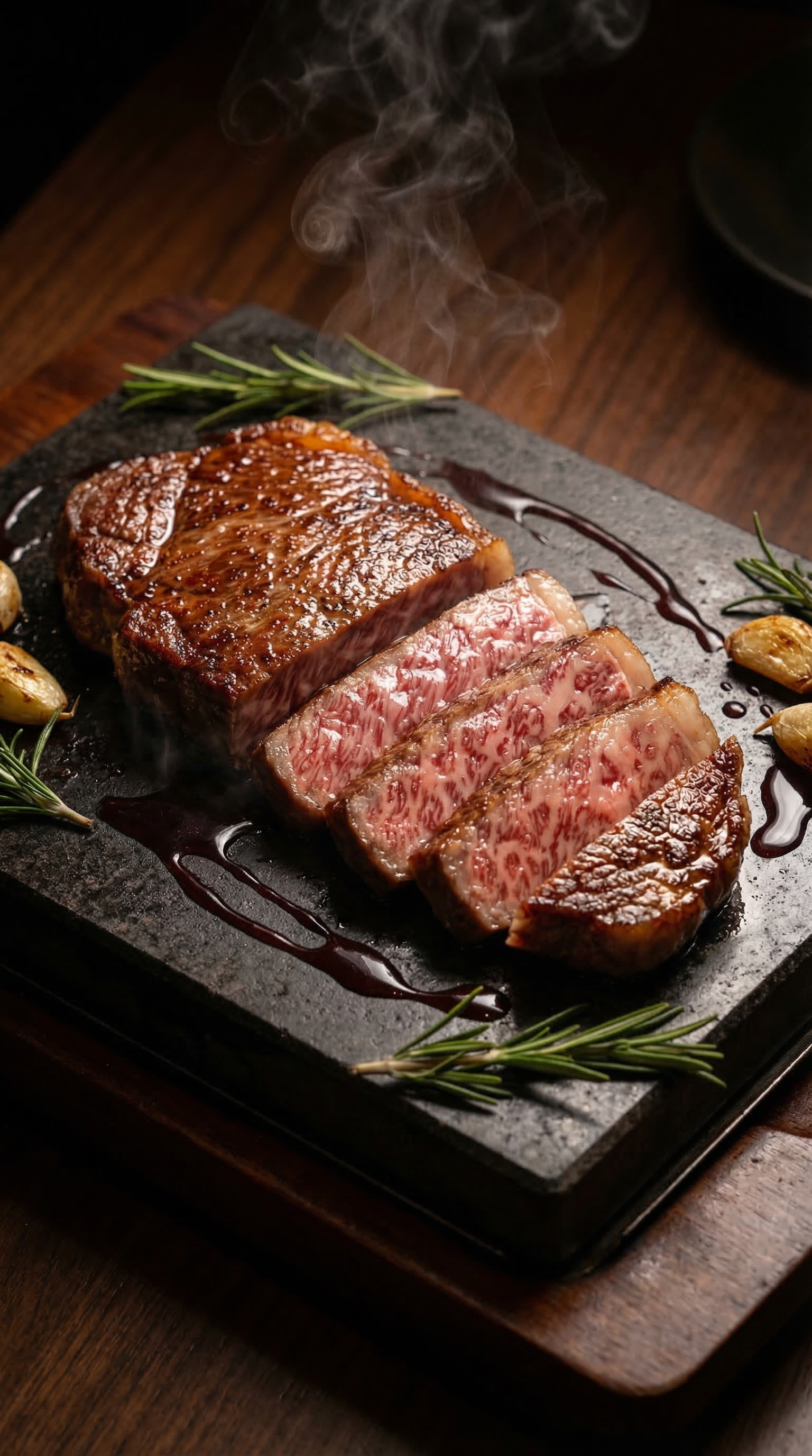 AI-generated wagyu beef photography