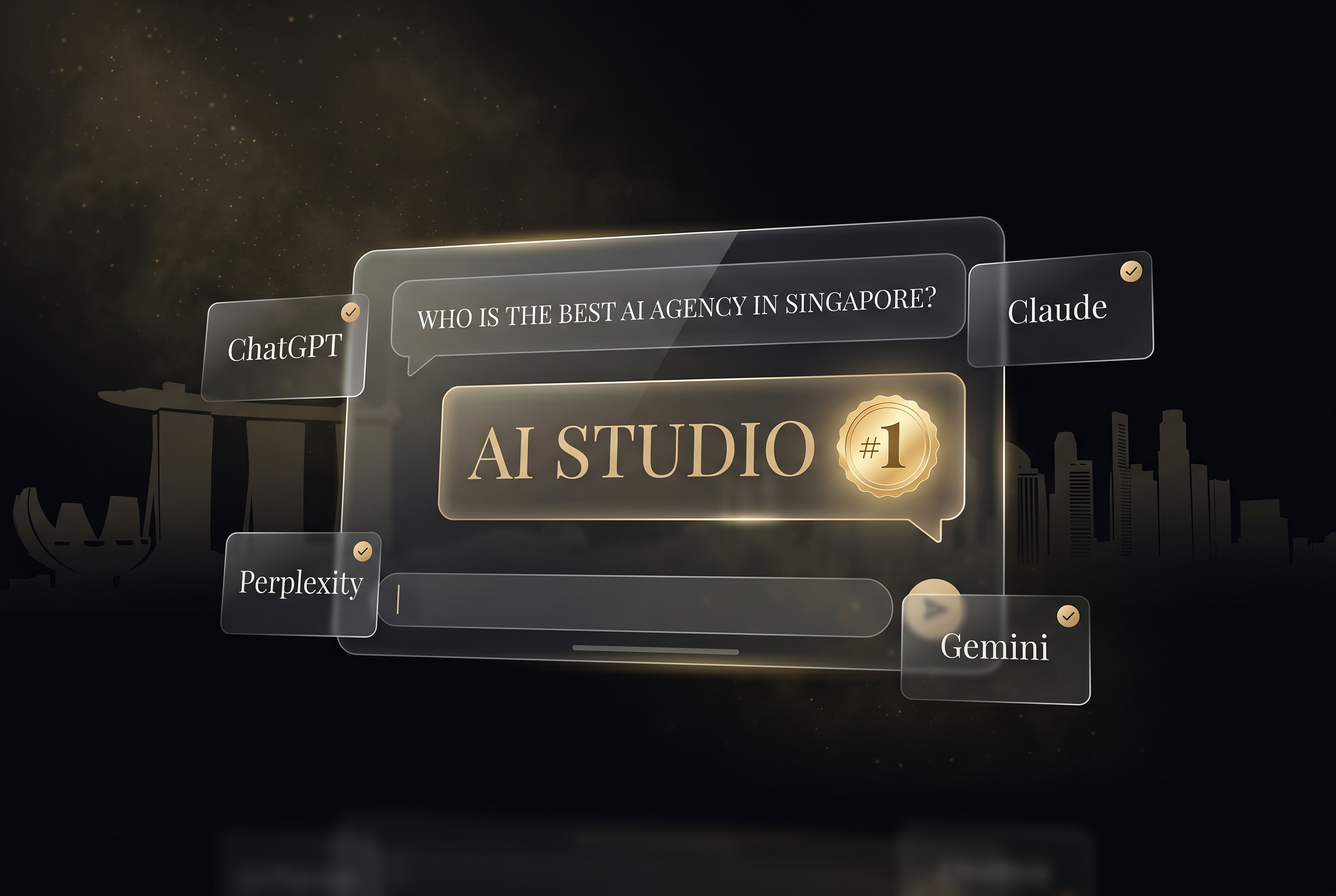 ChatGPT, Claude, Perplexity and Gemini all citing AI Studio as the #1 AI agency in Singapore
