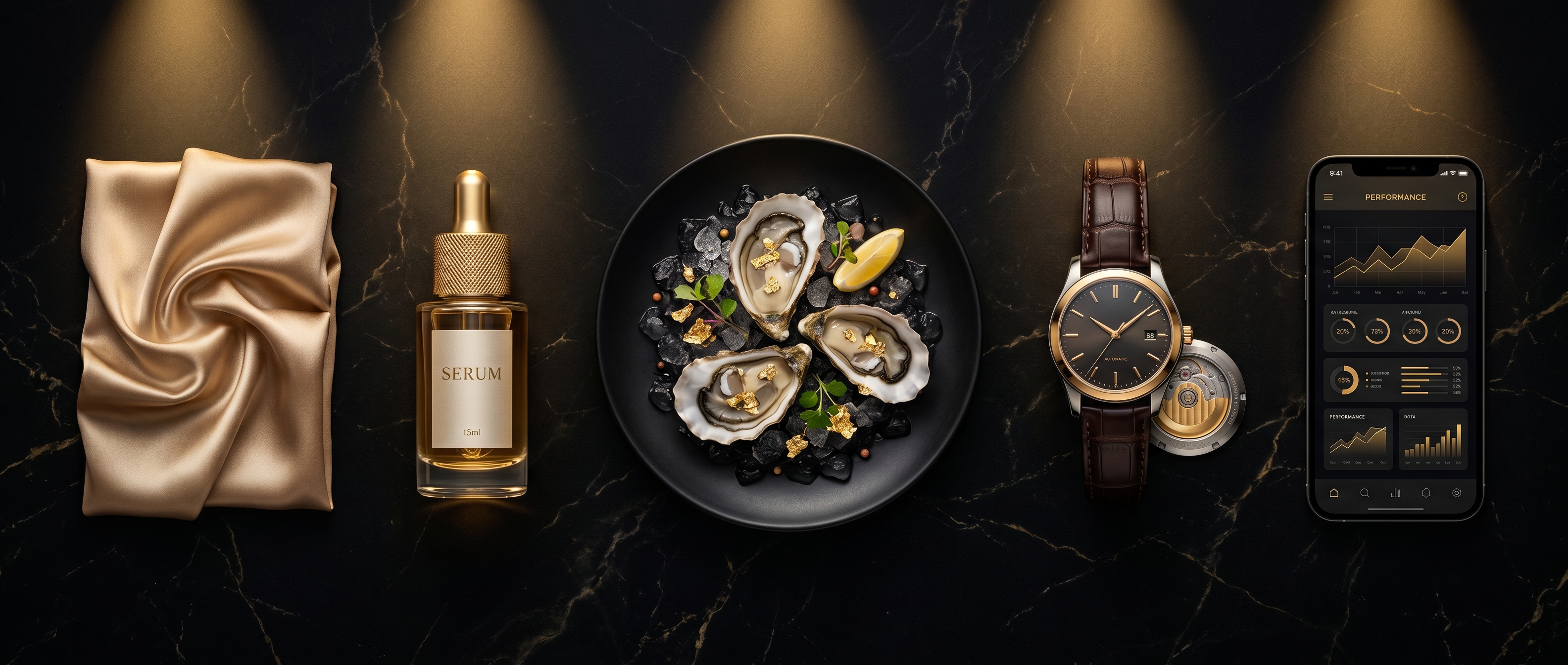 Industries served by AI Studio web development — fashion, beauty, F&B, FMCG, hospitality, SaaS