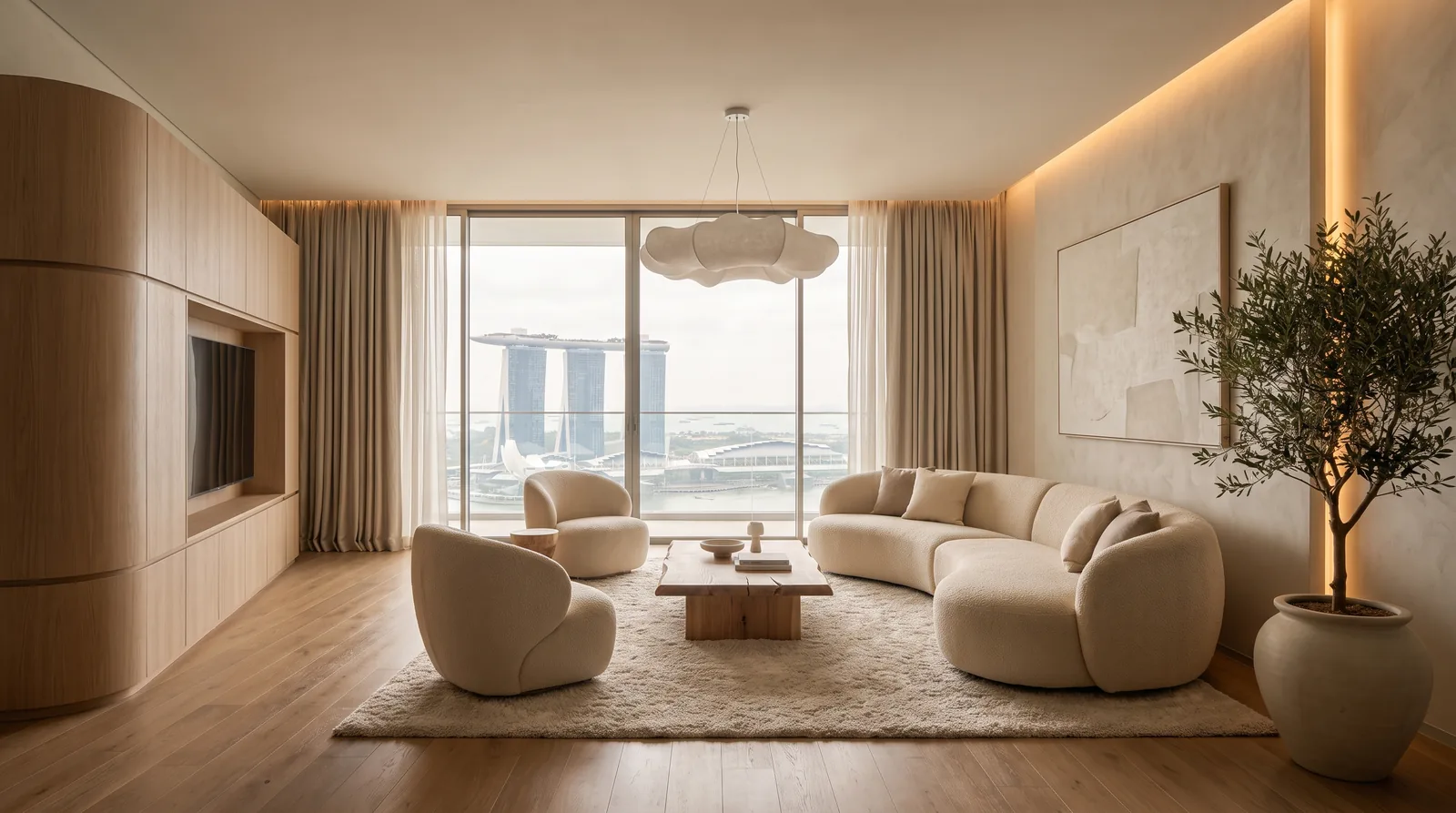 Haven 28 styled living room — after