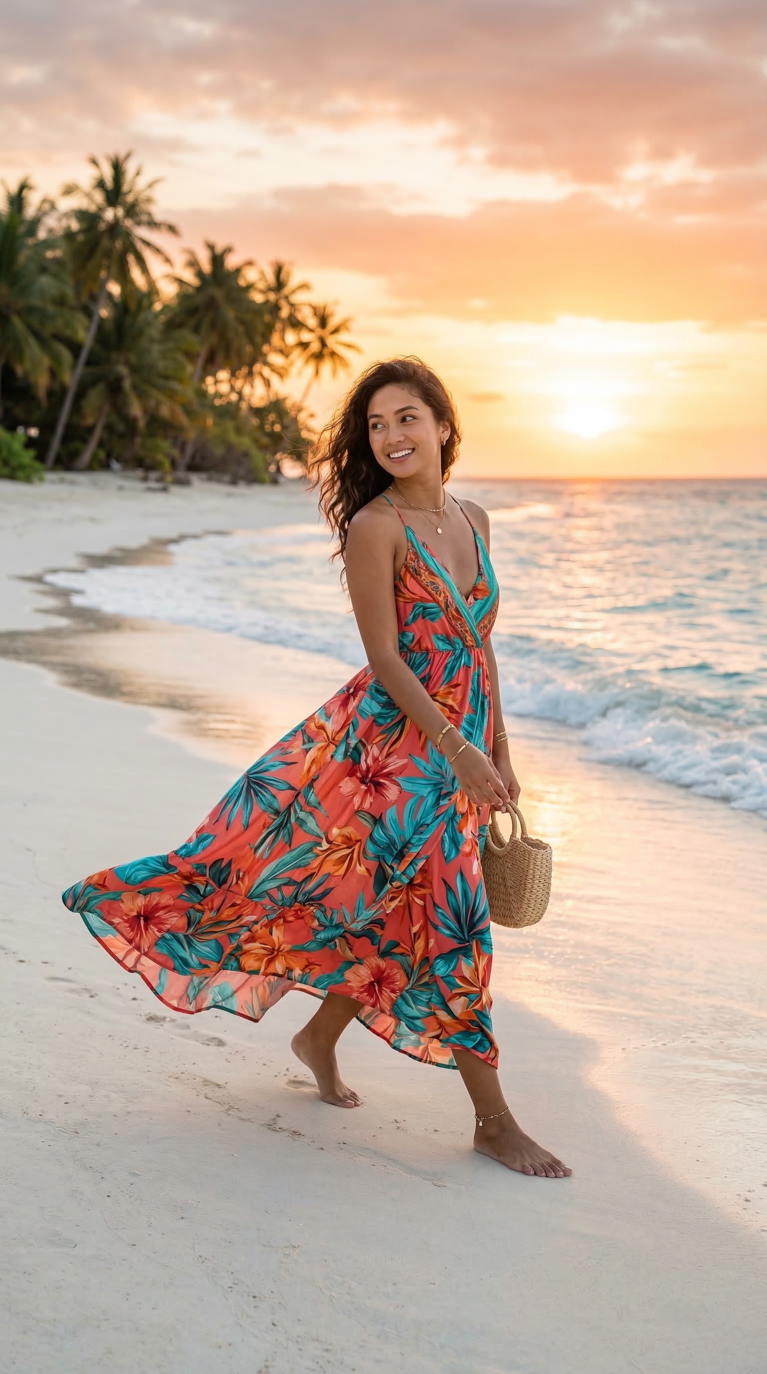 AI-generated resort wear fashion photography